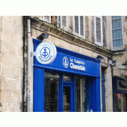 Enseigne Drapeau Lumineuse Ronde Plexiglas Diffusant - Blanc_1