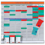 Planning semainier - 48x48 cm - Kit pour organisation hebdomadaire avec fiches T - gris_1