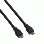 ROLINE Câble USB 2.0, Micro USB A mâle - Micro USB B mâle, 1,8m_1