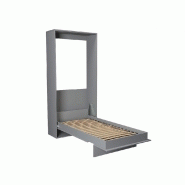 Armoire lit escamotable Kompact - ouverture assistée - coloris gris mat - couchage 90x200 cm - ultra plate pour gain de place_1