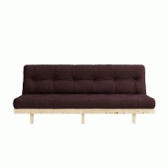 Banquette convertible futon LEAN PIN marron - Couchage 130x190 cm - Structure en pin massif_1