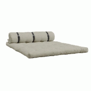 Canapé futon convertible Buckle-Up Sofa - couleur lin - design et ultra résistant - 140x200 cm_1