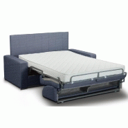 Canapé-lit OPERA Express - Lattes - 120 cm - Matelas 16 cm - Tête de lit intégrée - Bleu cobalt_1