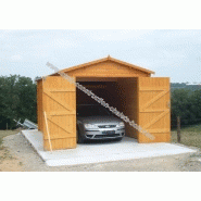 Garage simple bois corete 22 / 22 m² / toit double pente / porte battante / 3.98 x 5.48 x 2.90 m_1