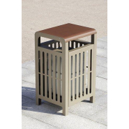 Corbeille publique Athéna Iron 65 litres - JAN-0049 - Husson International - structure acier robuste et personnalisable_1