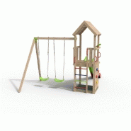 Aire de jeux Xplorer - 2 balançoires - toboggan 2,63 m - télescope - bac à sable - mur d'escalade_1