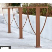 Appui vélo Lisbonne - sur platine ou scellement direct - faible encombrement - largeur 505 mm - hauteur 870 mm - tube acier 80 x 40 mm_2