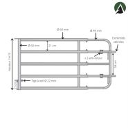 Bs23 - Barrière porte extensible 2 à 3 mètres - galvanisée à chaud avec verrou, fabrication française_1