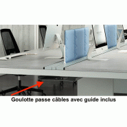 Bureau bench 6 personnes X3 - Officity - Blanc 9010, 540, Béton_2