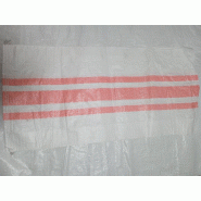 Lot 100 SACS PP neuf 50X80, SWL: 25 kg , PP tissé non laminé à soufflets bandes rouges_1