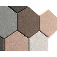 Lot de 4 panneaux acoustiques muraux hexagonaux So Torrent - panneau microporeux 100% recyclé - plusieurs coloris_1