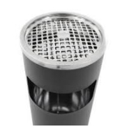 Poubelle cendrier ronde Pradet - acier thermolaqué avec liner galvanisé 12,5L - Disponible en métal ou inox_2