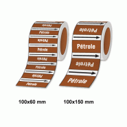 Étiquettes adhésives de marqueur de tuyauterie Liquides inflammables_1