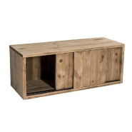 Buffet bas Westside - 3 portes coulissantes - L119xP45xH46cm - Pin massif - Couleur Miel_1