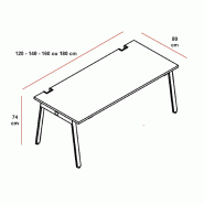 Bureau individuel Yan M - MDD - Blanc, 140 x 80 cm_1