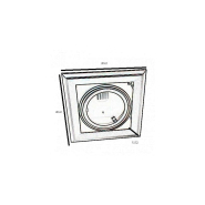 Cadre orientable encastré - pour ampoule AR111 - Réf AR111ENCN1 - Blanc - Dimensions 202x202x6 mm_1