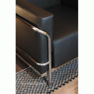 Fauteuil d'accueil cuir blanc ou noir Soft - Noir_1