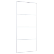 Vidaxl porte coulissante verre esg dépoli et aluminium 90x205 cm blanc 151661_1