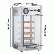Vitrine chaude rotative - 4 niveaux - 470 mm | GGM_1