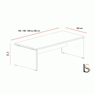 Bureau de direction TAK finition ébénisterie - Mobel Linea - 160, Noyer américain_1