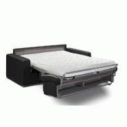 Canapé convertible 3 places SELECT - Matelas 16 cm - Sommier à lattes 140 cm - Polyuréthane noir - Fabrication italienne_1