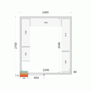 Chambre froide positive CRPF2427WD Blanc 2400 x 2700 x 2200 mm TEFCOLD_1