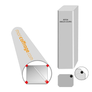 Coffrage de poteau en carton mitoyen lisse carré ou rectangle - angles coupés - Référence 1130_conf_1