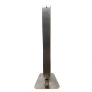 Distributeur de gel hydroalcoolique - adzeo sas - aluminium brut brossé - dimensions : 100 × 100 × 1050 mm_1