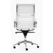 Fauteuil de Direction Haut Dossier LEO Blanc - Référence 7649 FR206 - Mécanisme basculant 4 positions - Revêtement écocuir_1