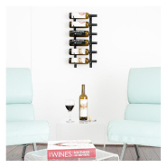 Ws21cluxe - casier à bouteilles mural en métal finition chrome luxe - 6 à 18 bouteilles - VintageView Series 2_1