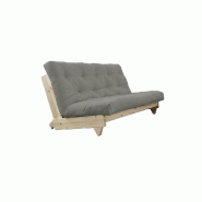 Banquette convertible Fresh Pin - coloris gris - couchage 140x200 cm - pin massif & matelas futon_1