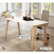 Bureau individuel Cosy Wood - 120, Blanc_1