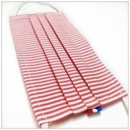 Mask3prougeraye - masque en tissu rouge rayé - VDM - lavable à 60 degrés - 3 plis - 100% coton_1