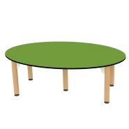 Table ovale pour enfant - Piètement hêtre massif - Plateau stratifié compact - Taille T00 à T2 - Réf. TA. OV