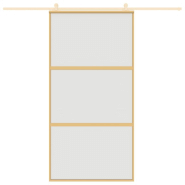 Vidaxl porte coulissante doré 102,5x205 cm verre esg dépoli aluminium 155153_1