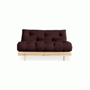 Canapé convertible futon ROOTS - Pin naturel - Coloris brown - Couchage 140x200 cm - Design japonais et scandinave_1