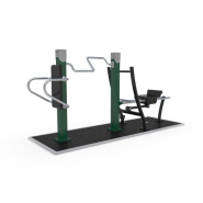 Équipement de fitness extérieur - Denfit Gym Combi 7 - 8065120 - Hags - Vert, montage sur dalle ou plot béton_1