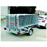 Remorque porte-barrières ECIM - Adaptée pour barrières de ville 2m et 2,5m, PTAC 750 kg, châssis galvanisé_1