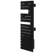 Sèche-serviettes connecté Nefertiti étroit mât droite 500W noir - Atlantic - 850638_1