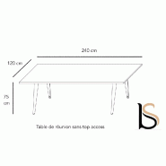 Table de réunion rectangulaire Pigreco - MARTEX - Non, 240, Orme, Titane_1