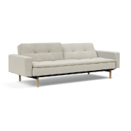 Canapé design Dublexo Stem avec accoudoirs - Convertible lit 115x210 cm - Pieds chêne - Tissu Mixed Dance Natural_1