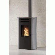 Poêle à granulés dania air tight plus gris - verre noir_1
