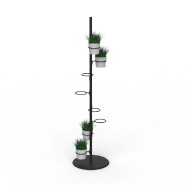 Présentoir Round H192cm avec 8 supports Ø139mm - noir mat_1