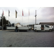 Remorque plateau HUMBAUR HN 306225 GR - 2 essieux, roues surbaissées, ridelles alu_1