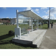 Abri bus cirrus double / structure en acier / bardage en verre trempé et securit / avec banquette / 718 x 145 cm_1