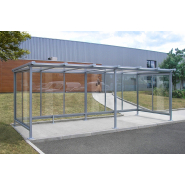 Abris fumeurs - Toit plat pente arrière - Série AP - Sur mesure - Options et dimensions personnalisables_1