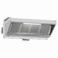 Hotte murale inox statique 1m80 avec filtre et éclairage | Profondeur 700 mm_1