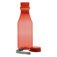 Gourde de sport en plastique transparent - 500 ml - avec bouchon à visser et dragonne - couleur rouge_1
