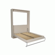 Armoire lit escamotable SMART-V2 taupe mat - Couchage quotidien 90 x 200 cm_1