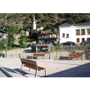 Banc public Delta XXI UM363W - robuste avec piètement en fonte ductile, traitement Ferrus et lattes en bois tropical_1